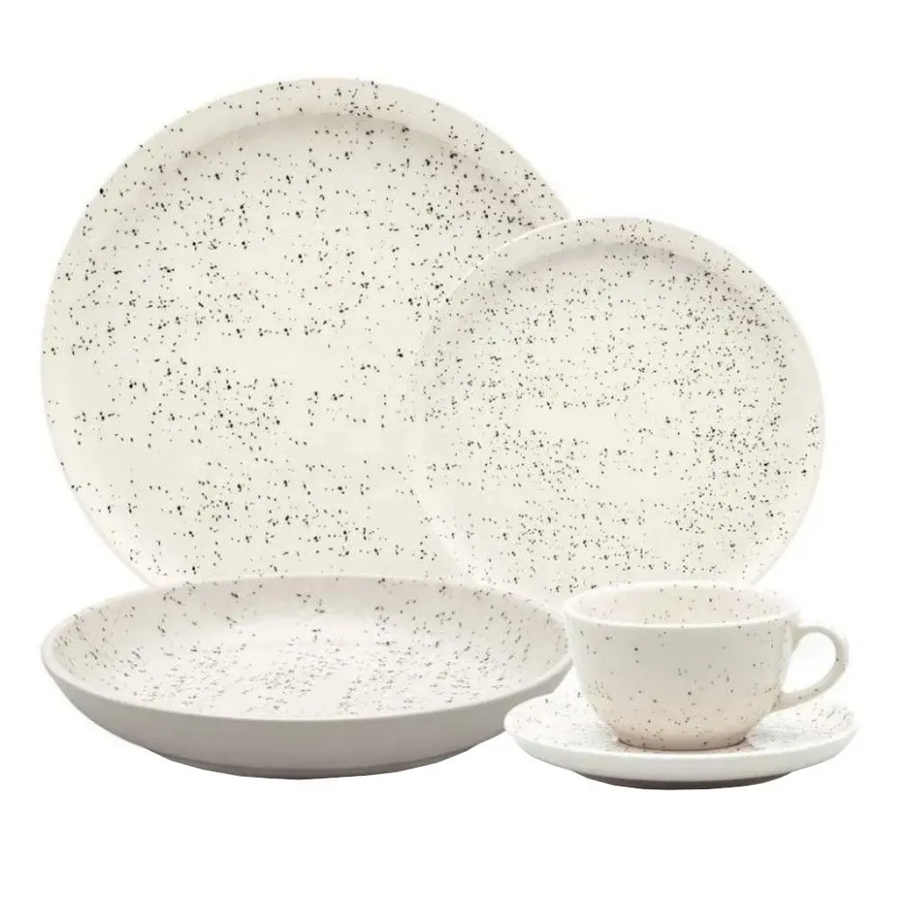 Aparelho De Jantar Oxford Chuvisco 136753 30 Peças Cerâmica Branco