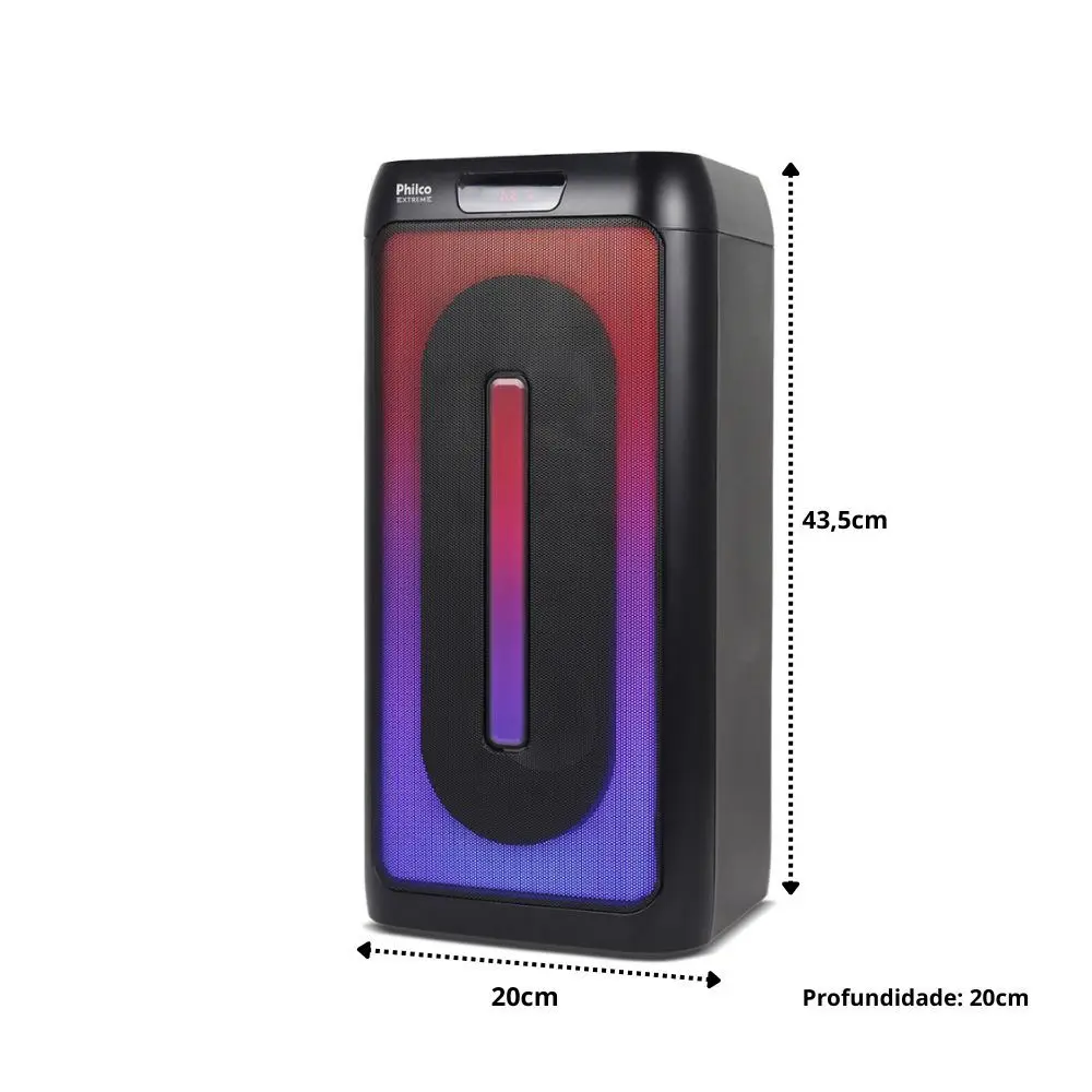 Caixa Acústica Philco PCX4501 Amplificada Flash Lights 350W