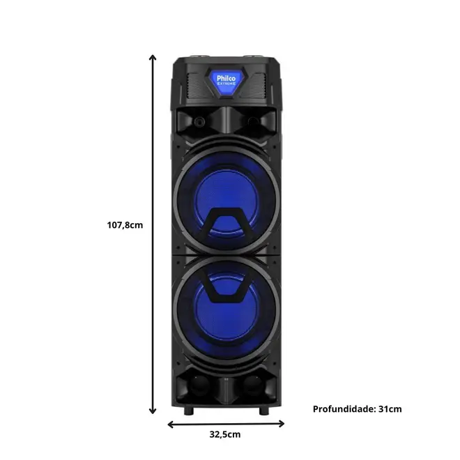 Caixa de Som Amplificada Philco PCX21000 Exbass 2100W - Benoit.com.br