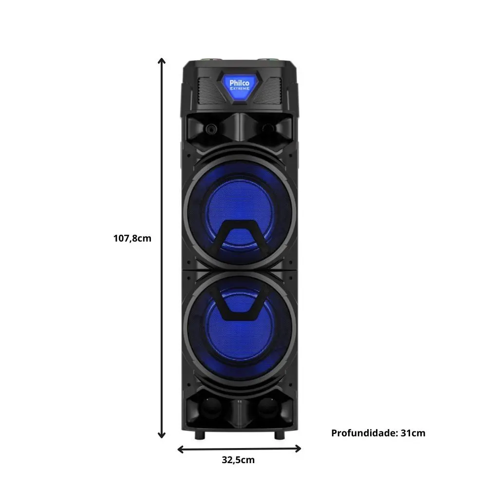 Caixa de Som Amplificada Philco PCX21000 Exbass 2100W - Benoit.com.br