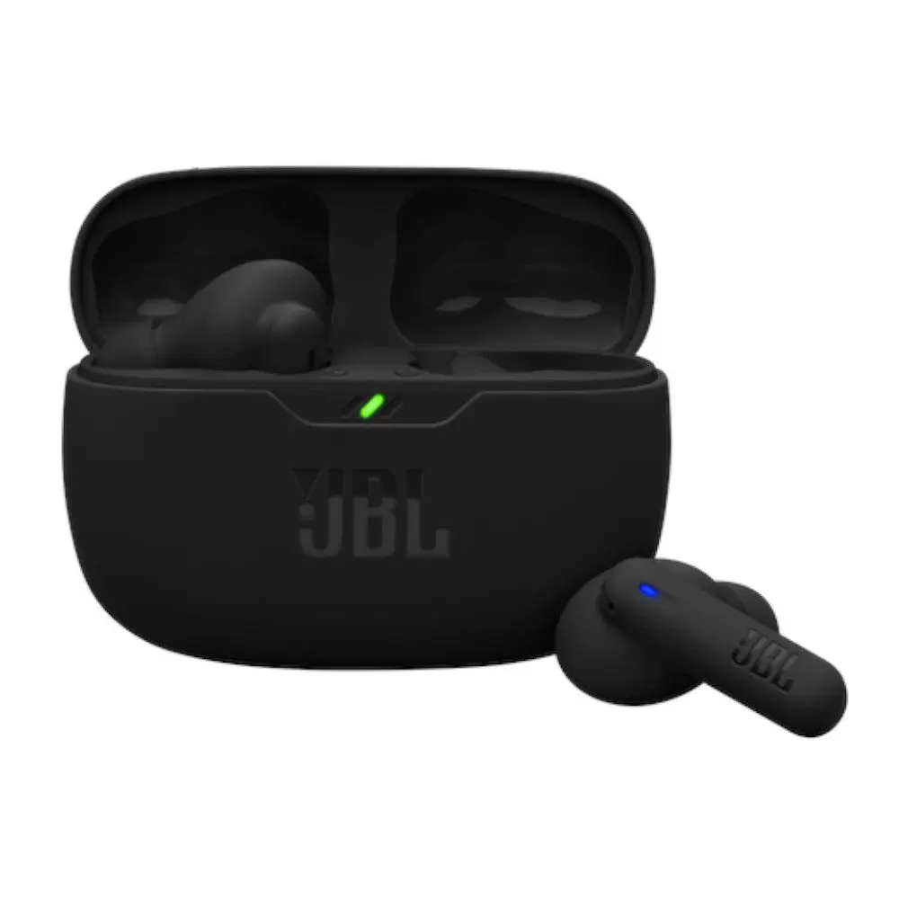 Fone De Ouvido JBL JBLWBEAM2BLK Wave Beam Sem Fio Com Microfone Integrado Resistente à Água e Poeira Preto