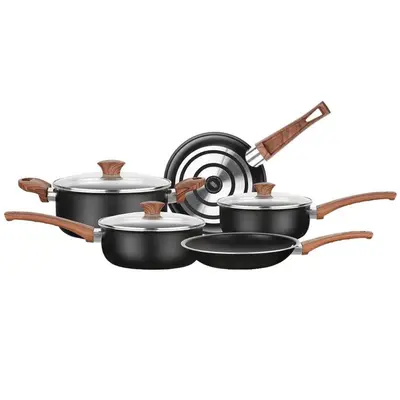 釜4種セット Conjunto de Panelas MTA 2012 Ceramic Black 5 Peças Alumínio