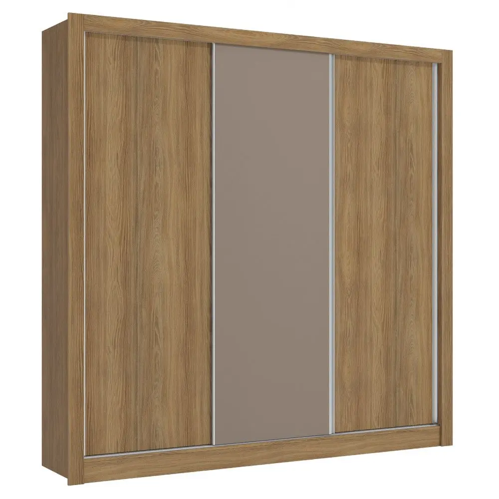 Guarda Roupa / Roupeiro Kappesberg M570 Flex 3 Portas Correr 2 Gavetas MDP 218x223x53cm Nogueira /fendi