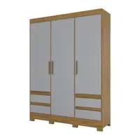 Guarda Roupa / Roupeiro Henn B55 3 Portas 4 Gavetas 215x162,5x45cm