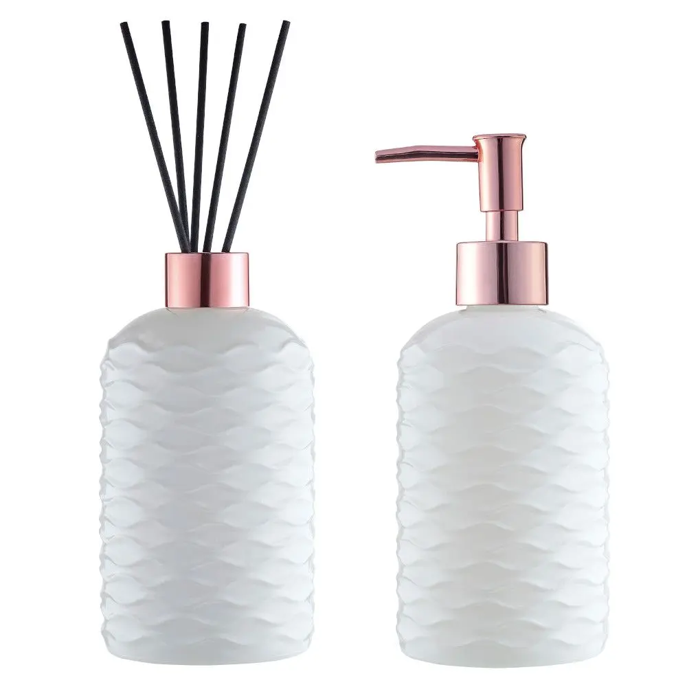 Kit Saboneteira e Difusor UZ UZ7032-BR 450ml Branco/rose