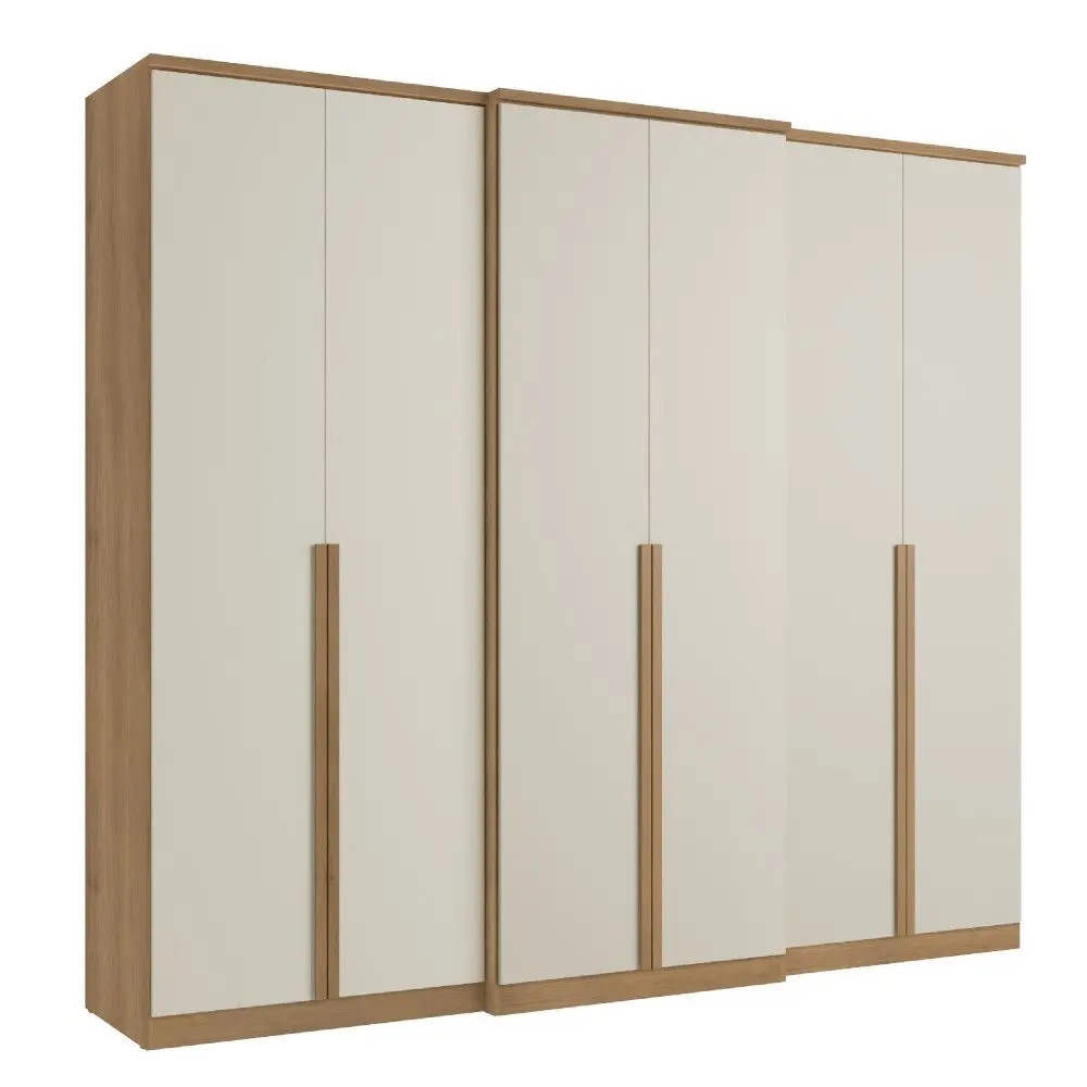Guarda Roupa / Roupeiro THB 5784 Valencia 6 Portas 4 Gavetas 230x261x53cm Capuccino/off White