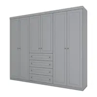 Guarda Roupa / Roupeiro Henn D205-131 6 Portas 4 Gavetas 230,5x262x54cm