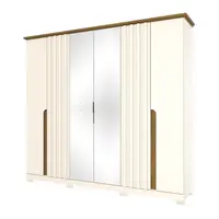 Guarda Roupa / Roupeiro Henn D308 6 Portas 6 Gavetas Com Espelho 230,5x256x52,5cm