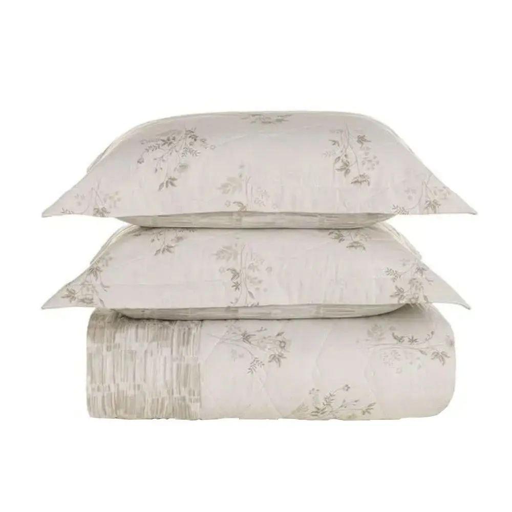 Conjunto Colcha Karsten Corinne 3664954 Queen 3 Peças 100% Algodão Bege