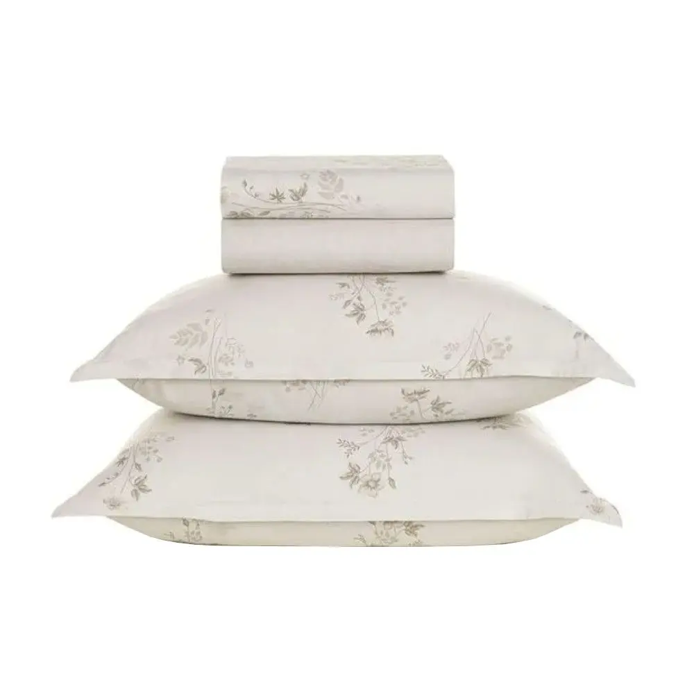 Jogo De Cama Karsten Corinne 3674127 Queen 4 Peças 160 Fios 100% Algodão Bege