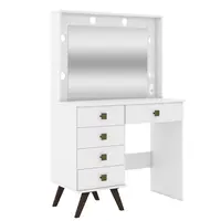 Penteadeira Movel Bento MSM 437 5 Gavetas Com Bocal Para 6 Lâmpadas 145x93,5x43cm