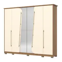 Guarda Roupa / Roupeiro Henn D322 6 portas 6 Gavetas Com Espelho 230x268x52cm