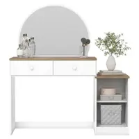 Penteadeira Henn D921-190 Agnes 1 Porta 2 Gavetas Com Espelho 138x124x44,5cm