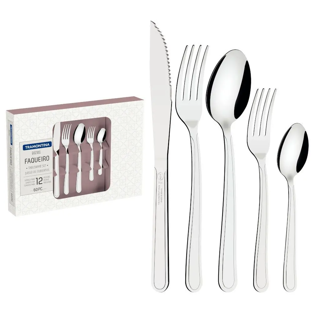 Faqueiro Tramontina Buzios 23798/056 60 Peças Inox Inox