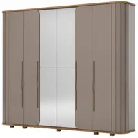 Guarda Roupa / Roupeiro Henn 6 Portas e 6 Gavetas com Espelho 230x270x51cm