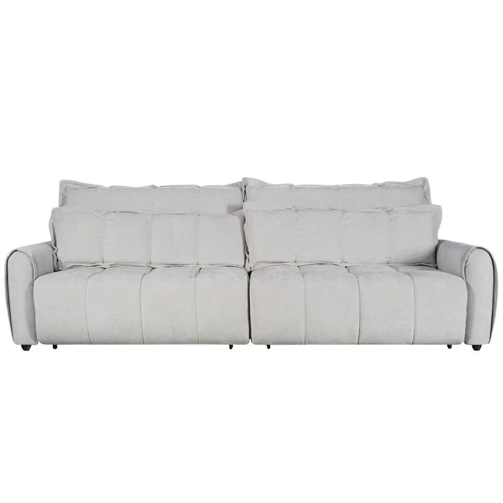 Sofá Estofado Gralha Azul 12073 3 Lugares 95x276x113cm Cinza Claro