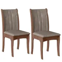 Conjunto 2 Cadeiras Estofada Celta Siena Bege 01A 98,5x45x49cm