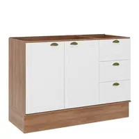 Balcão Para Pia Carraro 2608 Bella 120cm 2 Portas 3 Gavetas