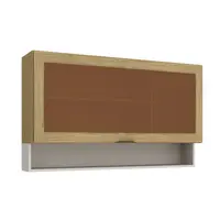 Aéreo Casamia 4319 Ibiza 1 Porta Basculante Com Vidro e Nicho 71x120x25,5cm