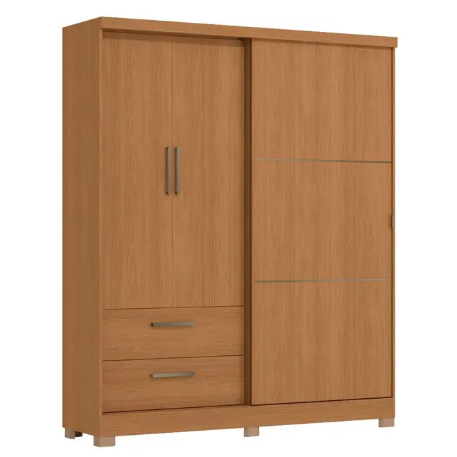 Guarda Roupa / Roupeiro Kappesberg C533-CN 3 Portas 2 Gavetas 218x180x50cm Canela