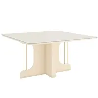 Mesa de Jantar Henn SC102-139 Mavi 8 Lugares Tampo MDF Com Vidro 80x150x150cm