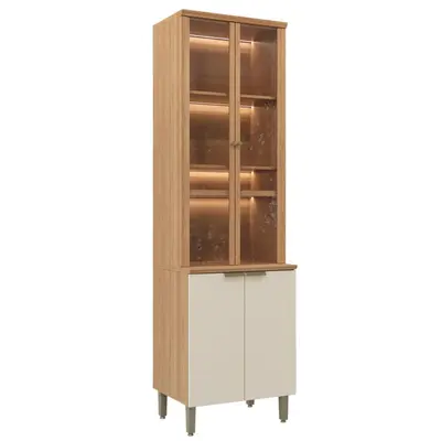 Cristaleira Linea Brasil Selene 4 Portas Com Vidro 225x65x51cm
