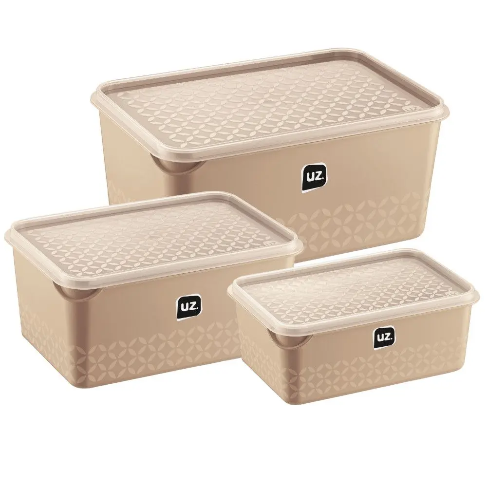 Kit Potes Multiuso UZ UZ1910-TR 3 Peças Capuccino