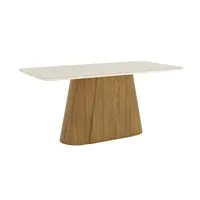 Mesa de Jantar Henn SC120-127 Olívia Com Tampo Vidro Para 6 Lugares