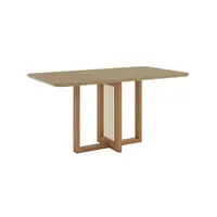 Mesa de Jantar Henn SC133-128 Natalí 6 Lugares Com Tampo Vidro 160cm