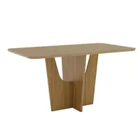 Mesa de Jantar Henn SC134-128 Vértice Para 6 Lugares Com Tampo Vidro 160cm