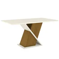 Mesa de Jantar Henn S202-127 Solus Tampo MDF Com Vidro 80x160x90cm