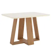 Mesa de Jantar Henn SC89-127 Lins 4 Lugares Tampo MDF Com Vidro