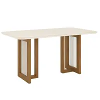 Mesa de Jantar Henn SC79-127 Yara 6 Lugares Tampo MDF Com Vidro 160cm