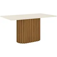 Mesa de Jantar Henn SC67-127 Solana Tampo MDF Com Vidro Cantos Retos 160cm