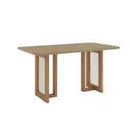 Mesa de Jantar Henn SC135-128 Yara Para 6 Lugares Tampo Com Vidro