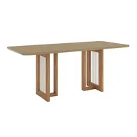 Mesa de Jantar Henn SC138-128 Yara Com Tampo Vidro 200cm