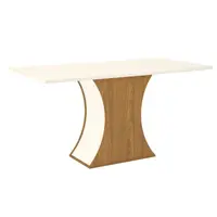 Mesa de Jantar Henn SC14-127 Luiza Tampo MDF Com Vidro 160cm