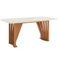 Mesa de Jantar Henn SC82-127 Adriana Tampo MDF Com Vidro 180cm