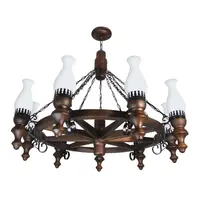 Lustre 9 Lâmpadas Luminárias Müller 909E Roda de Carroça