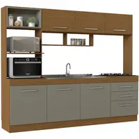 Cozinha Compacta Móveis Primavera Antonella 7 Portas 2 Gavetas MDP Com Tampo