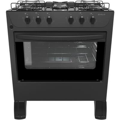 Fogão 5 Bocas Braslar Carina Preto Mesa em Vidro - Bivolt