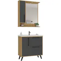 Conjunto Banheiro Ozini C00D81515 Aéreo com Espelho Cuba Balcão