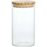 Pote Hermético Hauskraft de Vidro com Tampa de Bambu 800ml