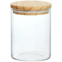 Pote Hermético de Vidro Hauskraft com Tampa Bambu 550ml