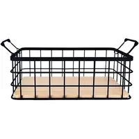 Fruteira de Mesa Hauskraft FRUT006 Retangular Ferro e Madeira 33,5cm