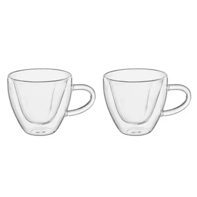 Caneca de Vidro Coração Hauskraft Parede Dupla 2 Peças 150ml