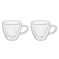 Caneca de Vidro Coração Hauskraft Parede Dupla 2 Peças 150ml