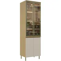 Cristaleira Florença Móveis Sul com Led 2 Portas 220x65x53cm