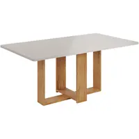 Mesa Viero Florida 6 Lugares MDP/MDF Tampo de Vidro 160cm
