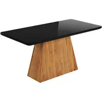 Mesa Viero Selena 6 Lugares MDF/MDF Tampo de Vidro 160cm